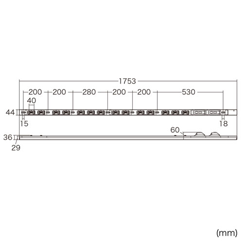 TAP-SV23028LK / 19インチサーバーラック用コンセント 200V（30A）抜け防止ロック機能付き（IEC C13・28個口・3m）