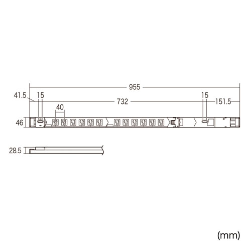 TAP-SVSL1512BN / 19インチサーバーラック用コンセント(15A)