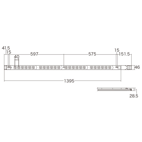 TAP-SVSL2024 / 19インチサーバーラック用コンセント（100V・20A・スリムタイプ・3P・24個口・3m）