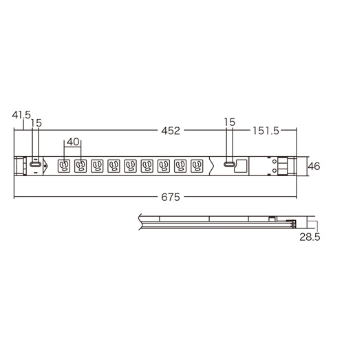 TAP-SVSL209 / 19インチサーバーラック用コンセント（100V・20A・スリムタイプ・3P・9個口・3m）