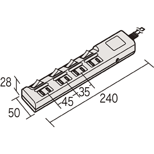 TAP-TSH2443SW / 火災予防安全省エネタップ（4個口・3m）