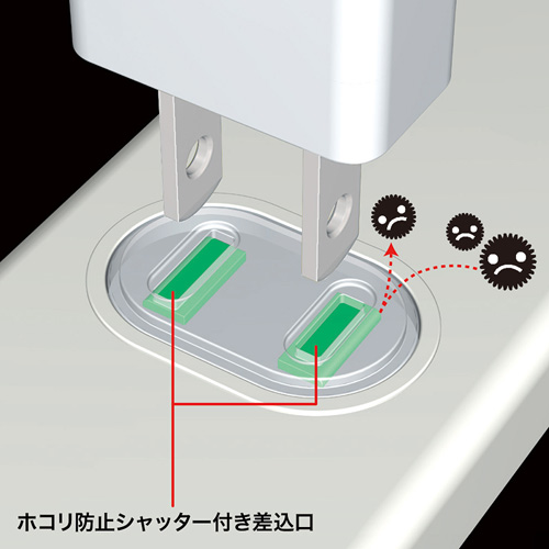 TAP-TSH32N / 火災予防安全タップ（2P・3個口・2m・ホワイト）