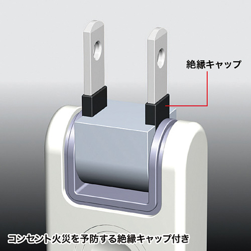 TAP-TSH32SWN / 火災予防安全タップ（2P・3個口・2m・ホワイト）