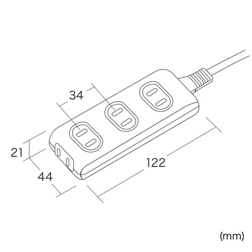 TAP-TSH42BKN / 火災予防安全タップ（2P・4個口・2m・ブラック）