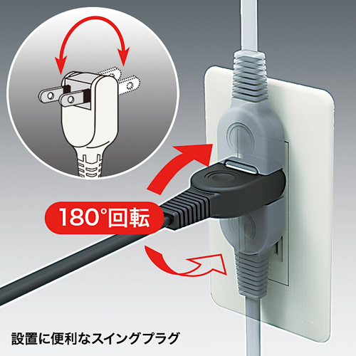 TAP-TSH42BKN / 火災予防安全タップ（2P・4個口・2m・ブラック）