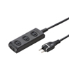 TAP-TSH41BK 火災予防安全タップ(2P・4個口・1m・ブラック) TAP-TSH41BK / 火災予防安全タップ(2P・4個口・1m・ブラック)