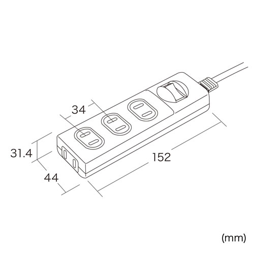 TAP-TSH42SWBKN / 火災予防安全タップ（2P・4個口・2m・ブラック）