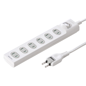 TAP-TSH610SW / 火災予防安全タップ(2P・6個口・10m)