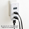 TAP-TST14BK ワットモニター付きコンセントタップ(2P・3個口・ブラック) TAP-TST14BK / ワットモニター付きコンセントタップ(2P・3個口・ブラック)