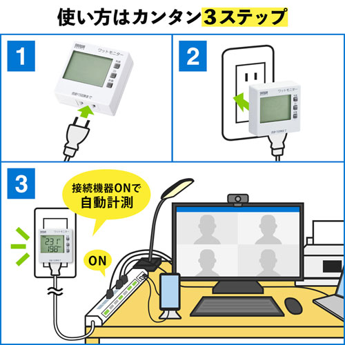 TAP-TST8N / ワットモニター(2P・1個口・ホワイト)