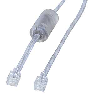 TEL-FST-02S / フェライトコア付シールドツイストモジュラー（0.2m）