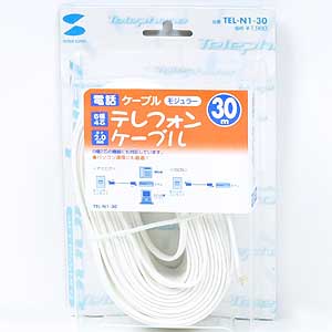 TEL-N1-30 / モジュラーケーブル(白)