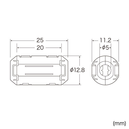 TEL-NF1 / フェライトコア 2個セット（5mm）