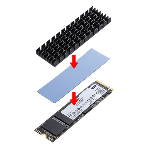 TK-HM5BK / M.2 SSD用ヒートシンク（ブラック）