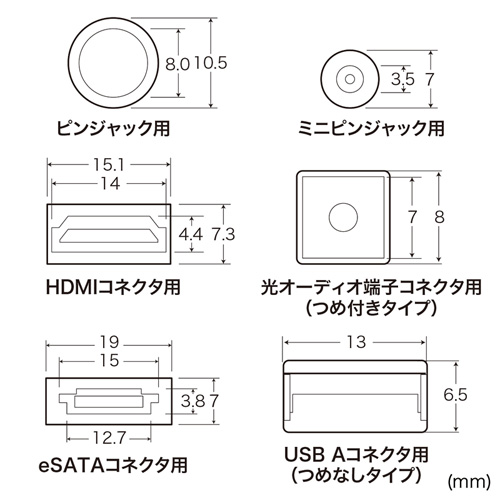 TK-CAPSET1 / AVジャックキャップ（12種類）