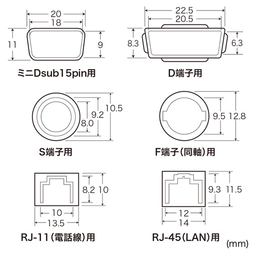 TK-CAPSET1 / AVジャックキャップ（12種類）