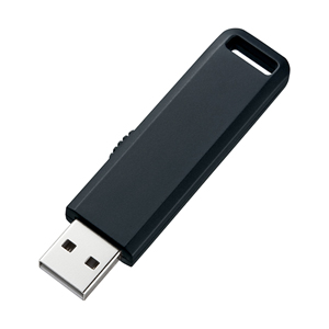 UFD-SL2GBKN / USBメモリ(2GB)USB2.0 スライド式コネクタ(ブラック)