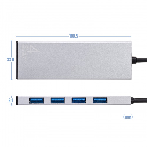 USB-10TC13SV / USB 10Gbps Type-C ハブ（USB A×4ポート）