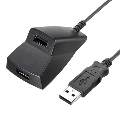 USB-2H215BK / 手元延長用2ポートUSB2.0ハブ(ブラック）