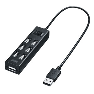 USB-2H702BKN / USB2.0ハブ（7ポート・ブラック）