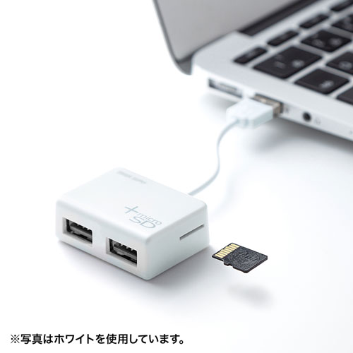 USB-2HC319BK / カードリーダー付きUSB2.0ハブ（ブラック）