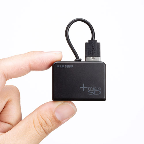 USB-2HC319BK / カードリーダー付きUSB2.0ハブ（ブラック）