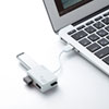 USB-2HC319W カードリーダー付きUSB2.0ハブ(ホワイト) USB-2HC319W / カードリーダー付きUSB2.0ハブ(ホワイト)