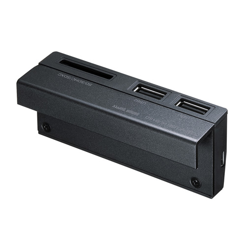 USB-2HS202BK / タブレット用USBハブ付きカードリーダー（ブラック）