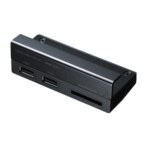 USB-2HS202BK【タブレット用USBハブ付きカードリーダー（ブラック