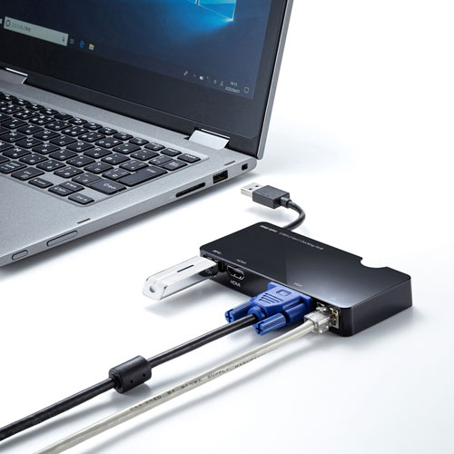 USB-3H131BK / モバイルドッキングステーション（USB3.2 Gen1・HDMI・VGA・LAN）