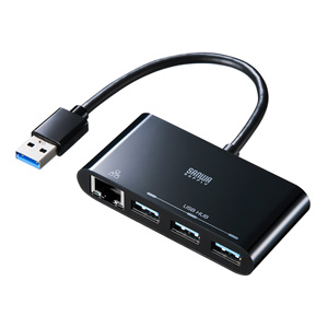 USB-3H301BK / 有線LANアダプタ付きUSB3.0ハブ(ブラック)
