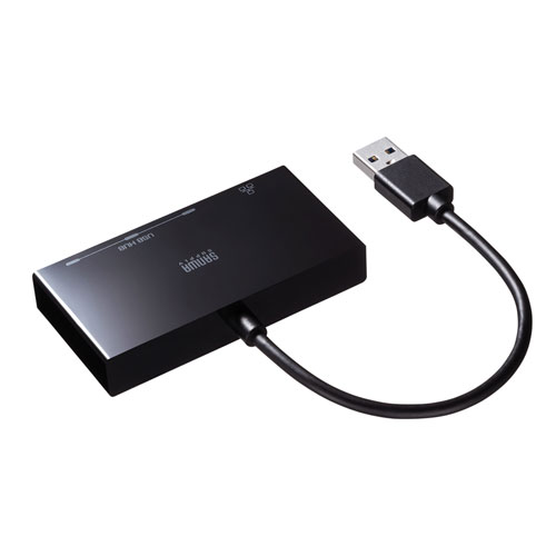 USB-3H322BK / USB3.1 Gen1 ハブ付き ギガビットLANアダプタ