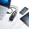 USB-3H411BK USB電圧&電流計付きUSB3.0ハブ USB-3H411BK / USB電圧&電流計付きUSB3.0ハブ