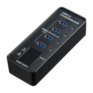 USB-3H411BK / USB電圧&電流計付きUSB3.0ハブ