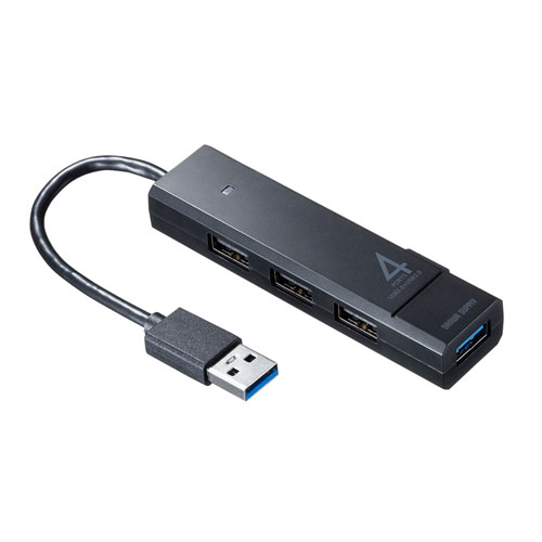 USB-3H421BK【USB3.1 Gen1+USB2.0コンボハブ】USB  5Gbps×1ポート、USB2.0×3ポートのコンボタイプUSBハブ。ブラック。 | サンワサプライ株式会社