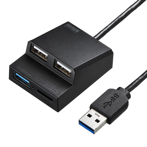 USB-3HC315BK / USB3.0+USB2.0コンボハブ　カードリーダー付き（ブラック）