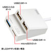 USB-3HC315W / USB3.0+USB2.0コンボハブ カードリーダー付き（ホワイト）
