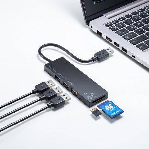 USB-3HC316BKN / USB3.1+2.0コンボハブ　カードリーダー付き