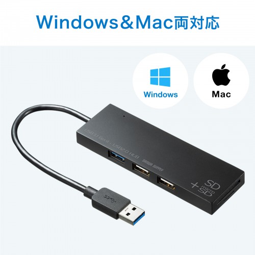 USB-3HC316BKN / USB3.1+2.0コンボハブ　カードリーダー付き