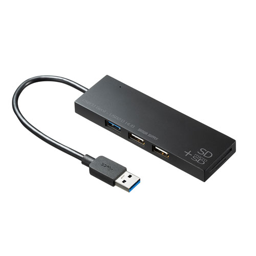 USB-3HC316BK / USB3.1＋USB2.0コンボハブ（カードリーダー付き・ブラック）