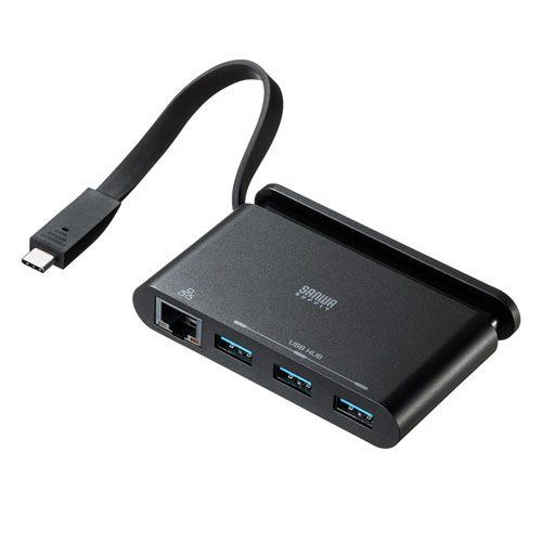 USB-3TCH10BK / 有線LANアダプタ付きUSB　Type-Cハブ