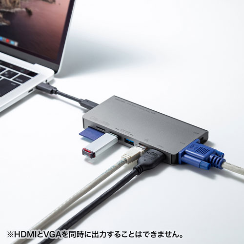 USB-3TCH13S2 / USB Type-C ドッキングハブ（VGA・HDMI・LANポート・カードリーダー搭載）