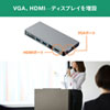 USB-3TCH13S2 USB Type-C ドッキングハブ(VGA・HDMI・LANポート・カードリーダー搭載) USB-3TCH13S2 / USB Type-C ドッキングハブ(VGA・HDMI・LANポート・カードリーダー搭載)