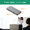 USB-3TCH13S / USB Type-C　ドッキングハブ（VGA・HDMI・LANポート・SDカードリーダー付き）