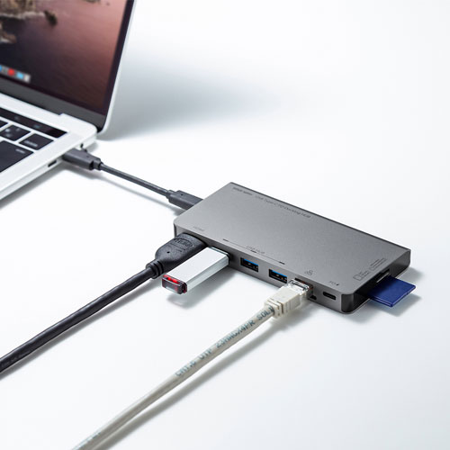 USB-3TCH14S2 / USB Type-C ドッキングハブ（HDMI・LANポート・カードリーダー搭載）