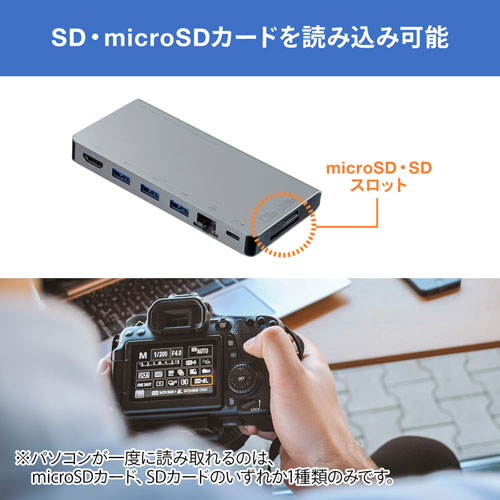 USB-3TCH14S2 / USB Type-C ドッキングハブ（HDMI・LANポート・カードリーダー搭載）