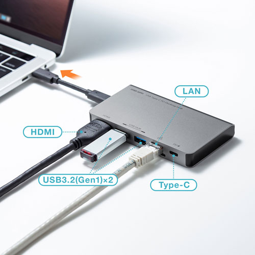 USB-3TCH15S2 / USB Type-C ドッキングハブ（HDMI・LANポート搭載）