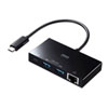 USB-3TCH20BK USB Type-Cハブ付き ギガビットLANアダプタ USB-3TCH20BK / USB Type-Cハブ付き ギガビットLANアダプタ