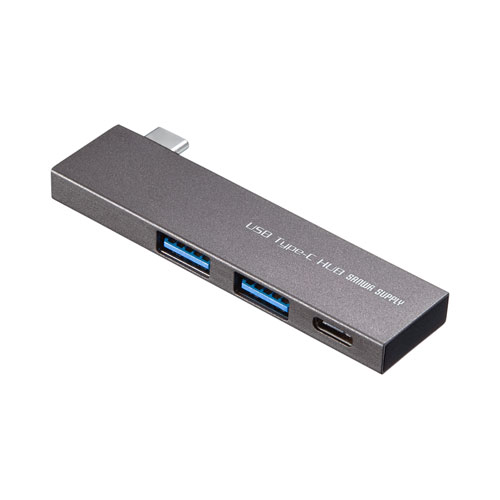 USB-3TCH22SN【USB Type-C 3ポートスリムハブ】USB Type-Cコネクタ搭載のUSB 5Gbps×2ポート、USB  Type-C×1ポートの超スリムなコンボタイプ。シルバー。 | サンワサプライ株式会社