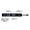USB-3TCH30BK / USB Type-Cモバイルドッキングステーション（USB3.2 Gen1・LAN・HDMI・VGA）
